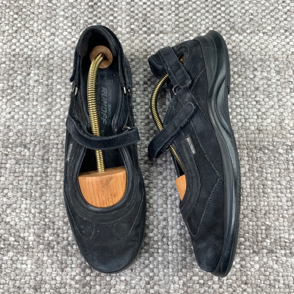 Mephisto Runoff Mary Jane Walking Shoes Womens 10 Black Nubuck Air-Jet System